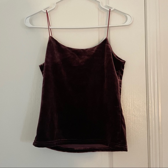 Maroon Velvet Tank Top - Picture 2 of 2